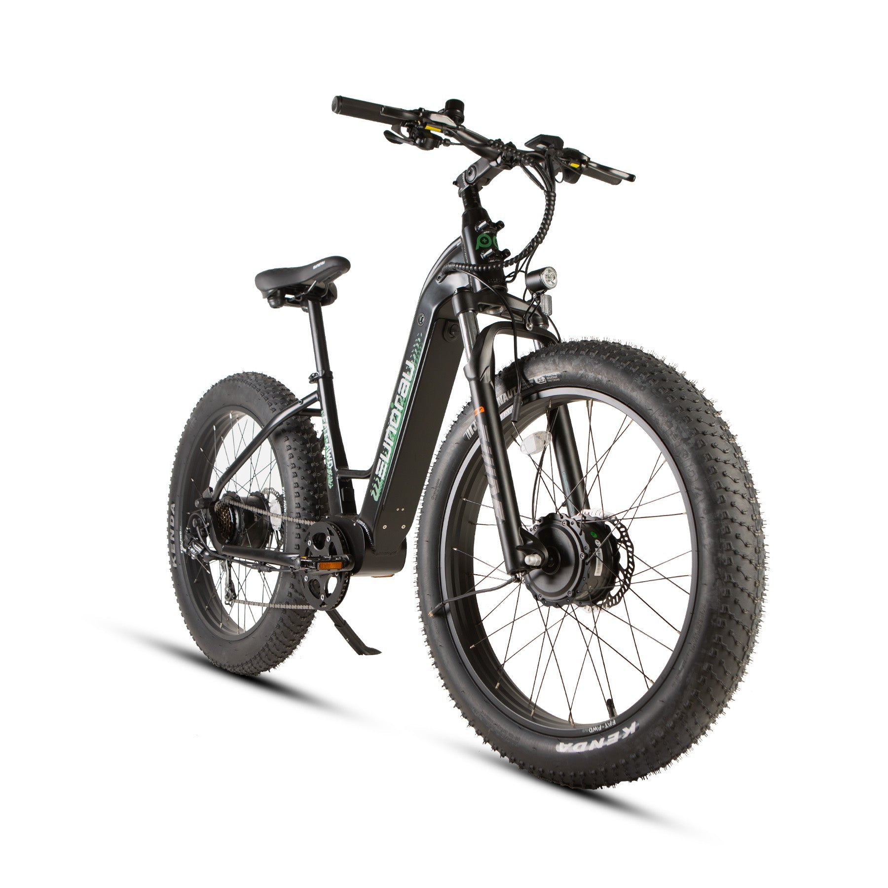 Eunorau FAT-AWD 3.0 All-Wheel-Drive Fat eBike – Raven – left side view