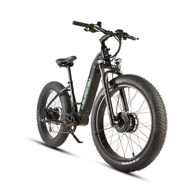 Eunorau FAT-AWD 3.0 All-Wheel-Drive Fat eBike – Raven – left side view