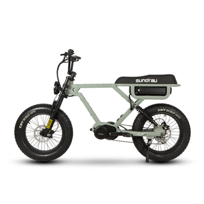 Eunorau FLASH 2.0 Mid-Drive Moto eBike – Lunar Dust – front three-quarter left view