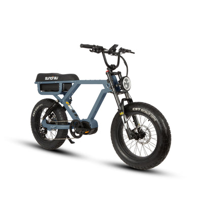 Eunorau FLASH 2.0 Mid-Drive Moto eBike – Moon Black – left side view