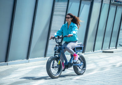 Eunorau FLASH LITE 2.0 Moto eBike – Lunar Dust – front three-quarter left view