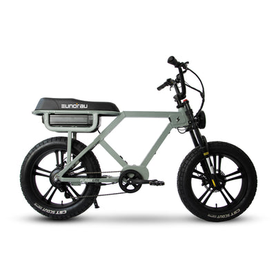 Eunorau FLASH LITE 2.0 Moto eBike – Lunar Dust – front three-quarter right view