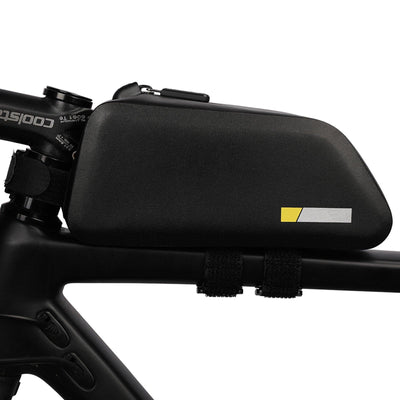 VTUVIA frame bag strapped to the top tube behind the stem