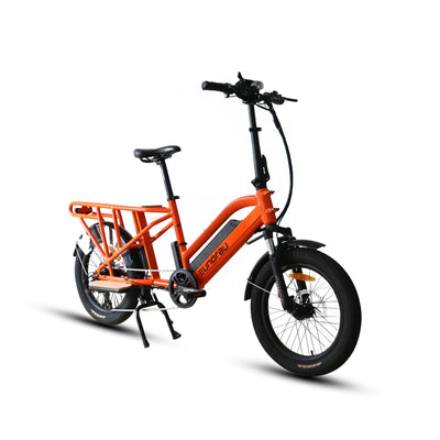 Eunorau G30-CARGO 2.0 Cargo eBike – Orange – rear three-quarter view