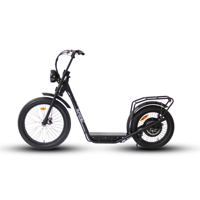 Eunorau JUMBO 1000W Stand-Up Scooter – Black – front three-quarter left view