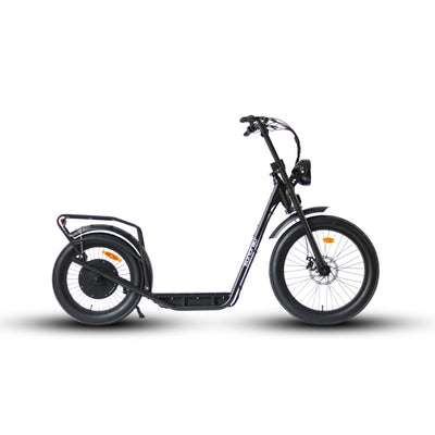 Eunorau JUMBO 1000W Stand-Up Scooter – Black – front three-quarter right view