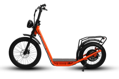Eunorau JUMBO 1000W Stand-Up Scooter – Orange – left side view