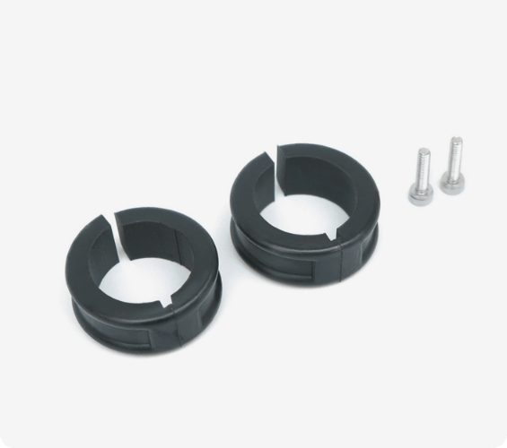 Two handlebar shims and two screws shown with the KDS51C display