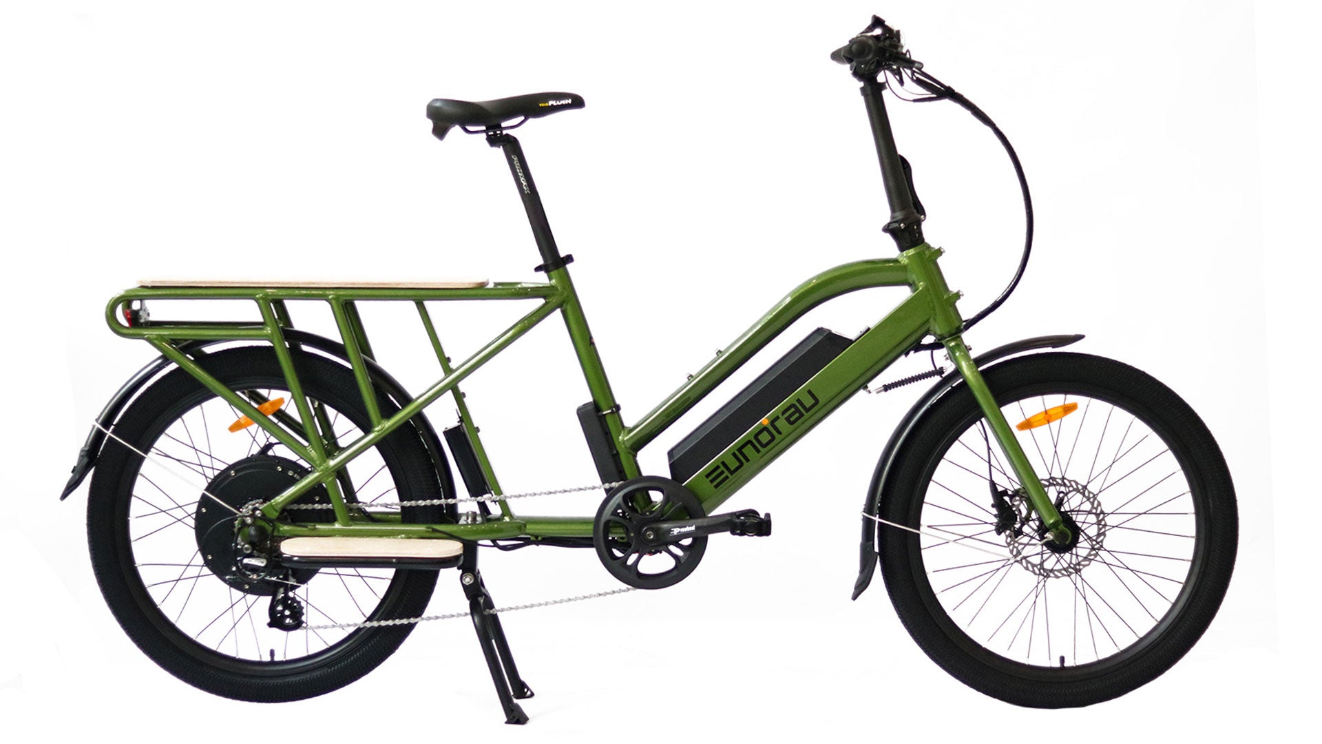 Eunorau MAX-CARGO 2.0 Cargo eBike – Green – front three-quarter right view