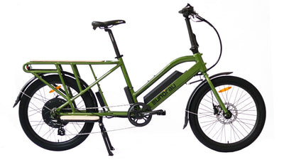 Eunorau MAX-CARGO 2.0 Cargo eBike – Green – front three-quarter right view