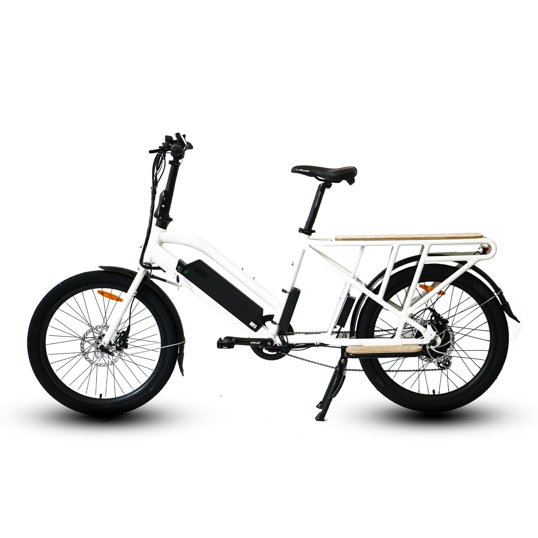 Eunorau MAX-CARGO 2.0 Cargo eBike – White – front three-quarter left view