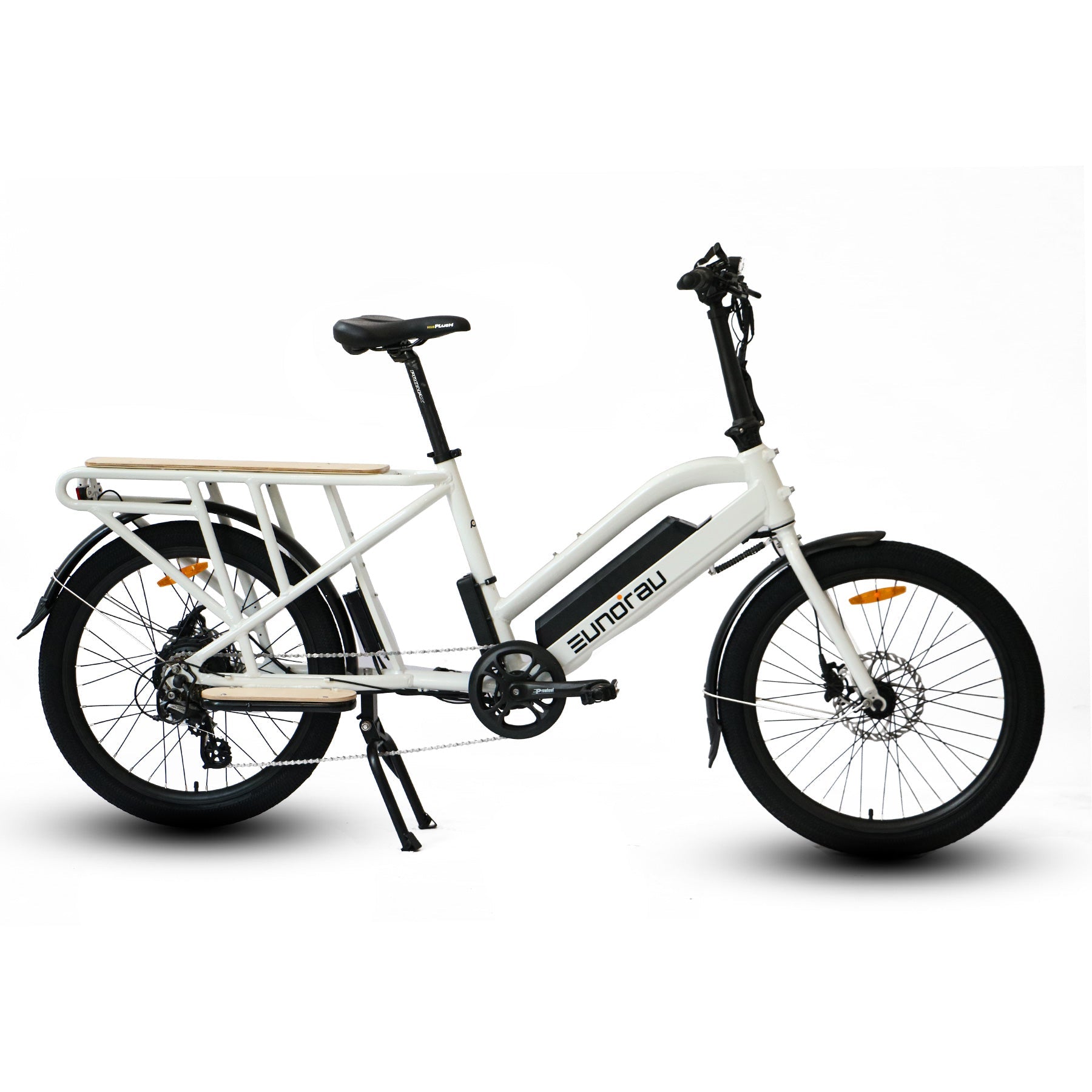 Eunorau MAX-CARGO 2.0 Cargo eBike – White – front three-quarter right view