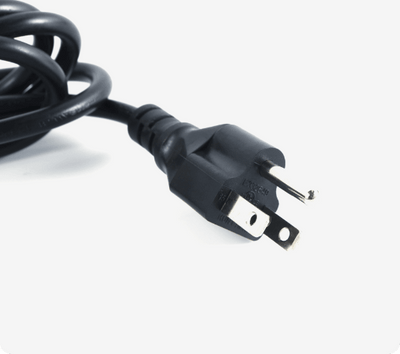 The charger's US three-prong AC plug