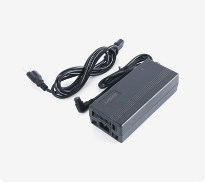 DWMEIGI battery charger with its AC cord and output cable