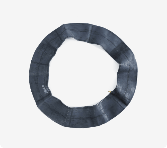 The 20 × 4.0-inch inner tube, deflated