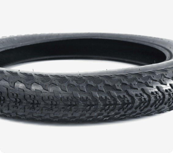 Tread of the 20 × 4.0-inch fat tire, close-up