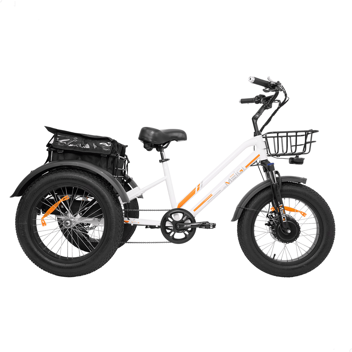 DWMEIGI MG1703 Zeus fat-tire electric trike in White, side view