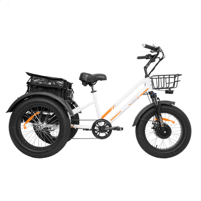 DWMEIGI MG1703 Zeus fat-tire electric trike in White, side view