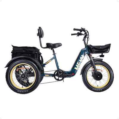 DWMEIGI MG2301 Silverado HD fat-tire electric tricycle in Green, side view