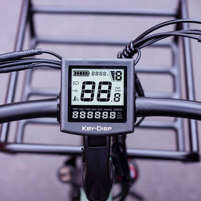 Close-up of the Blazer's handlebar LCD display