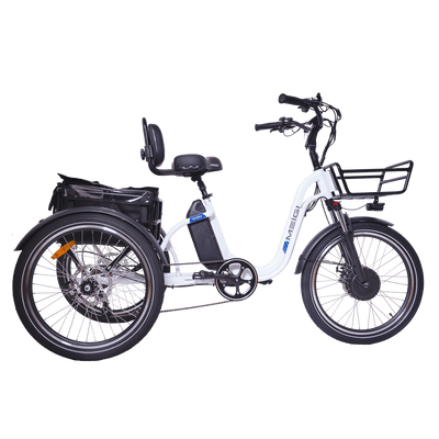 DWMEIGI MG2303 Blazer full-suspension electric trike in White, side view