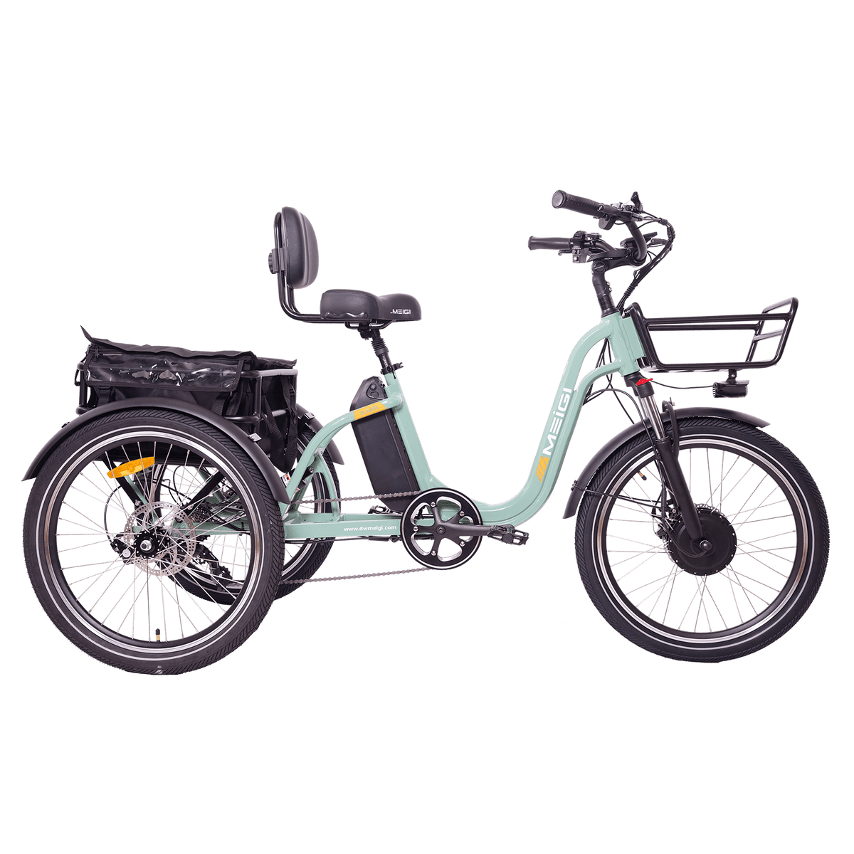 DWMEIGI MG2303 Blazer full-suspension electric trike in Green, side view