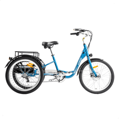 DWMEIGI MG708 Hera electric tricycle in Blue, side view