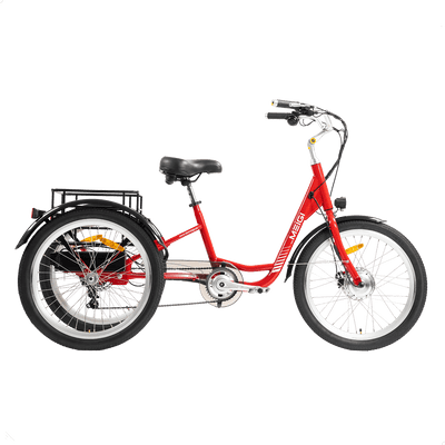 DWMEIGI MG708 Hera electric tricycle in Red, side view