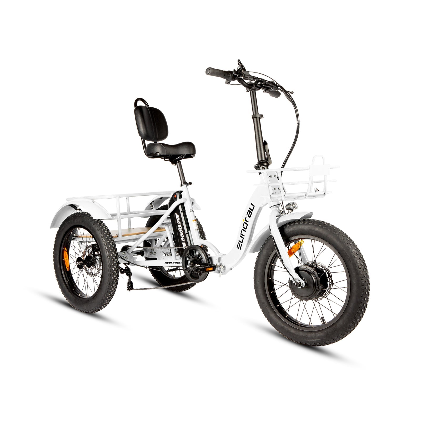 Eunorau NEW-TRIKE 2.0 Foldable Electric Trike – Cloud White – left side view