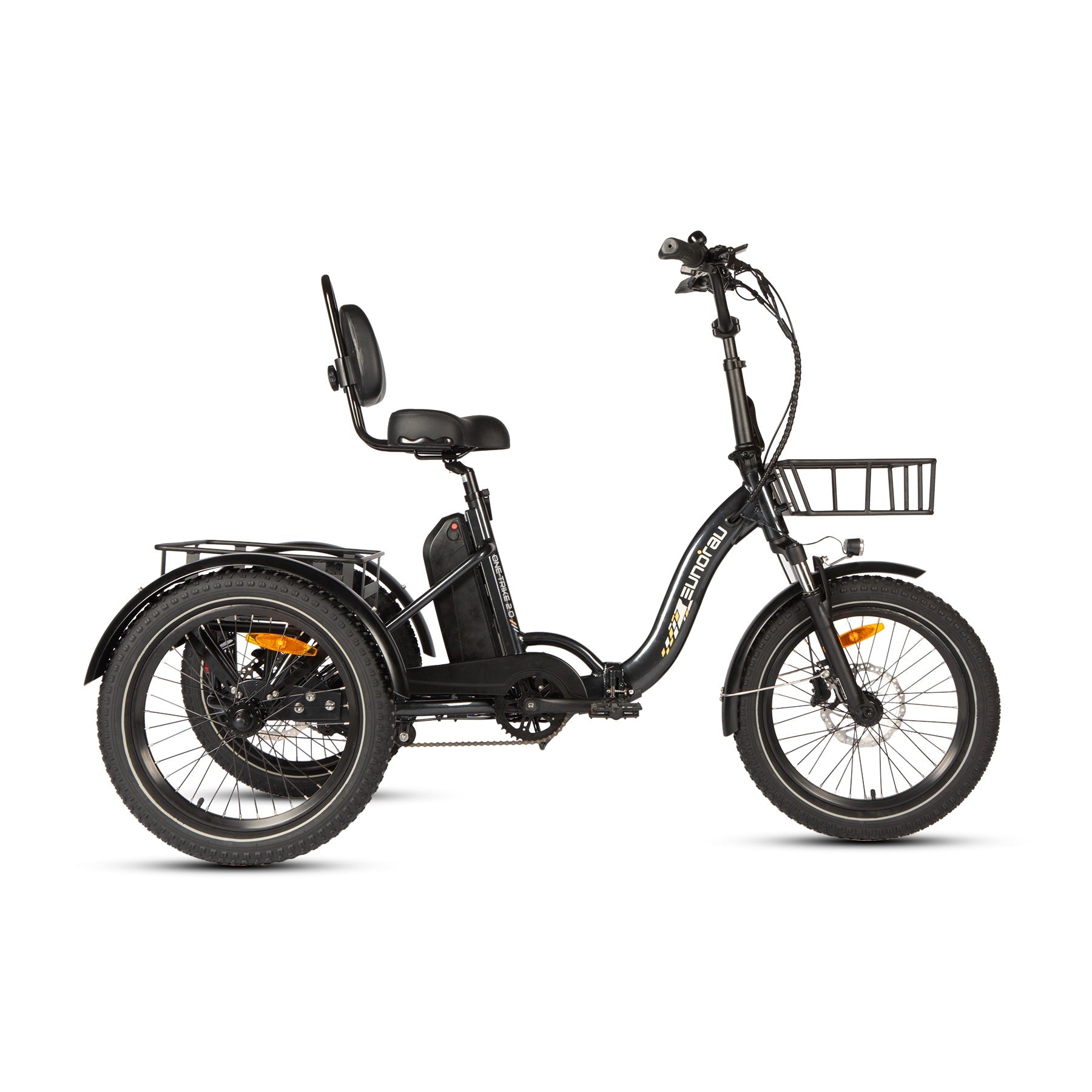 Eunorau ONE-TRIKE 2.0 Rear-Drive Electric Trike – Dark Charcoal – front three-quarter right view