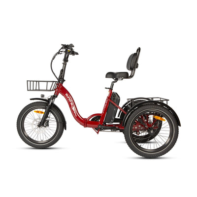 Eunorau ONE-TRIKE 2.0 Rear-Drive Electric Trike – Deep Crimson – front three-quarter left view