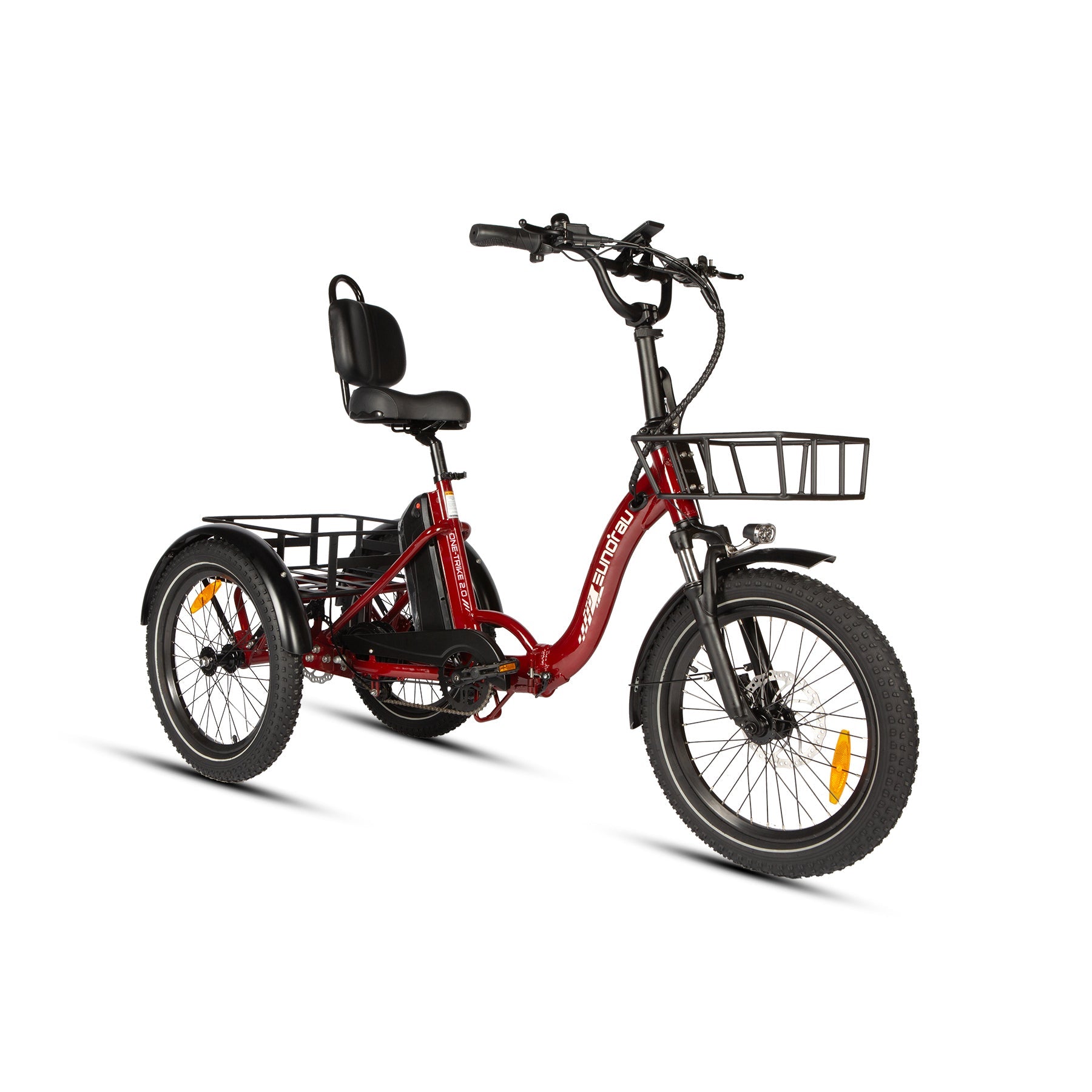 Eunorau ONE-TRIKE 2.0 Rear-Drive Electric Trike – Deep Crimson – left side view