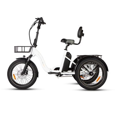 Eunorau ONE-TRIKE 2.0 Rear-Drive Electric Trike – Snow White – front three-quarter left view