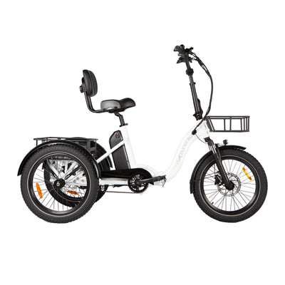 Eunorau ONE-TRIKE 2.0 Rear-Drive Electric Trike – Snow White – front three-quarter right view