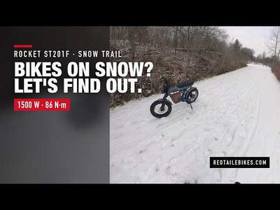 Our ride on the gray Smartravel Rocket ST201F along a snow-covered trail, filmed from the rider's helmet camera
