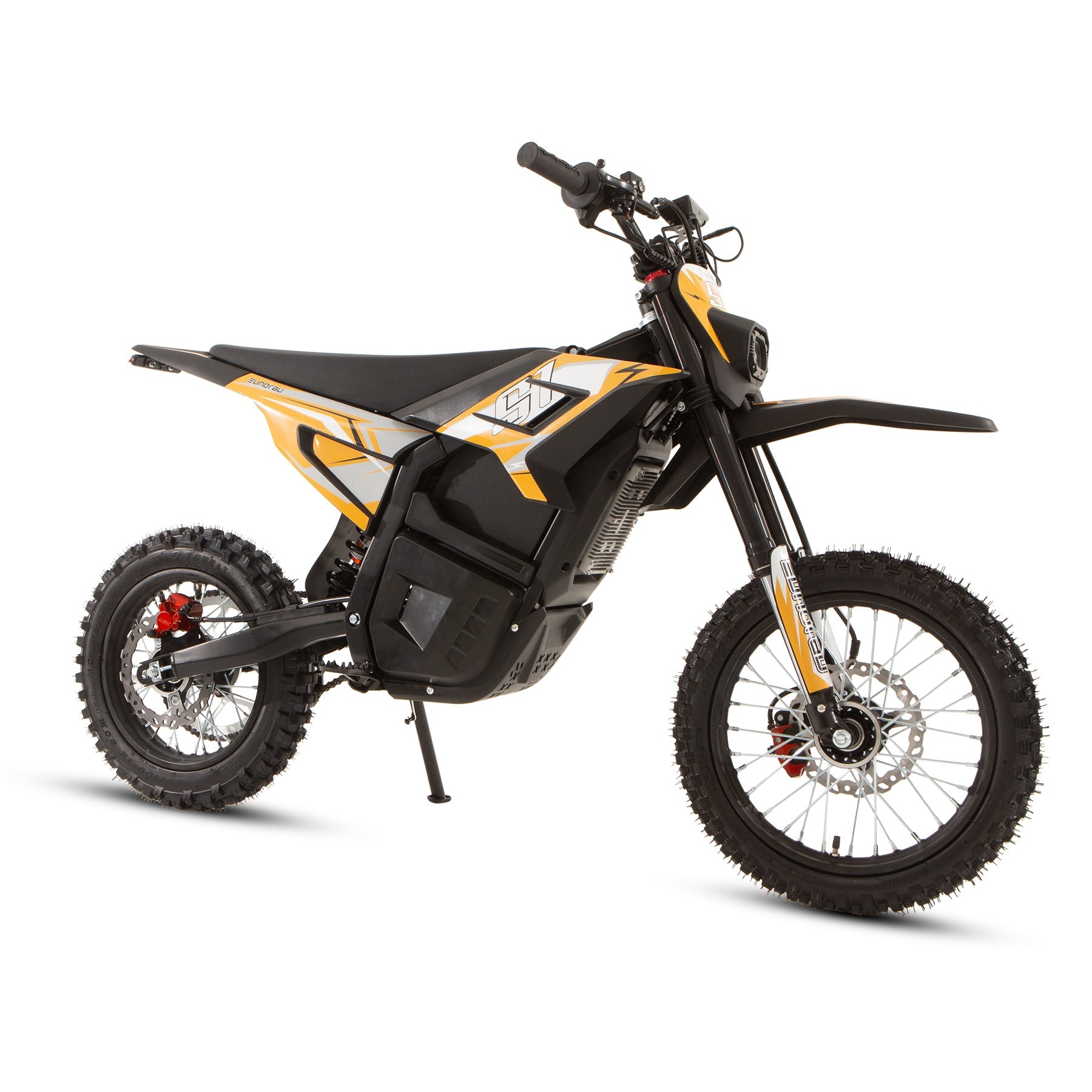 Eunorau S1 Electric Dirt Bike (Kids/Teen) – Camouflage – front three-quarter left view