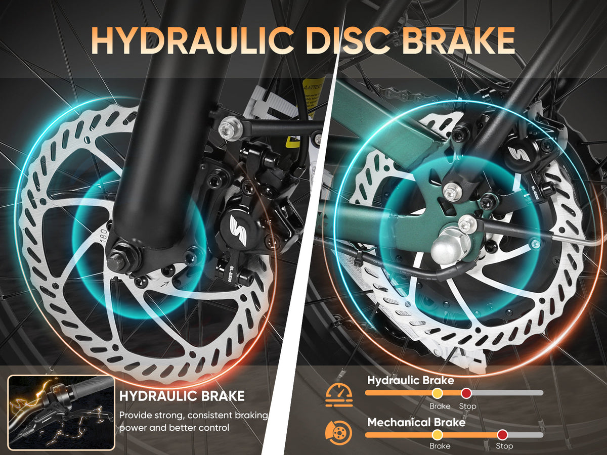 Samebike VOYAGER hydraulic disc brakes