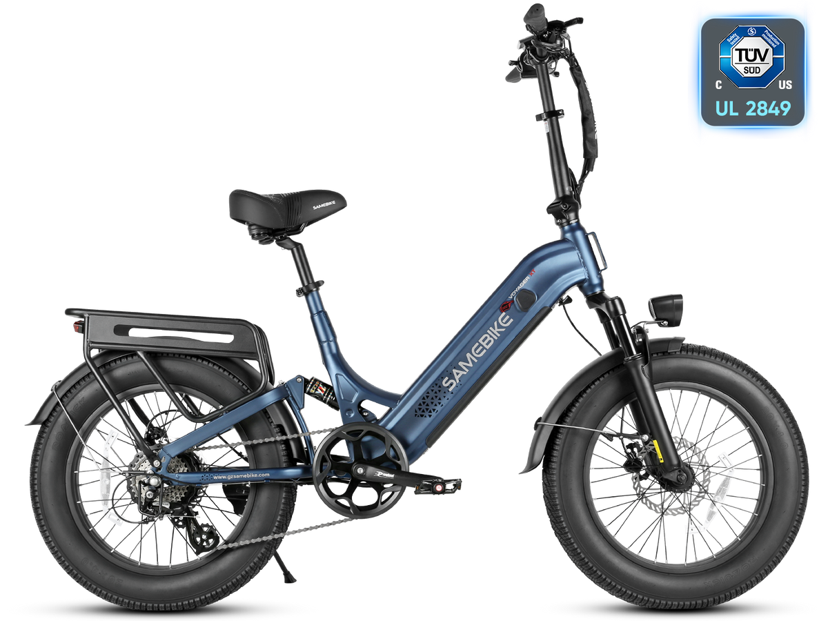 Samebike VOYAGER in Navy, side profile