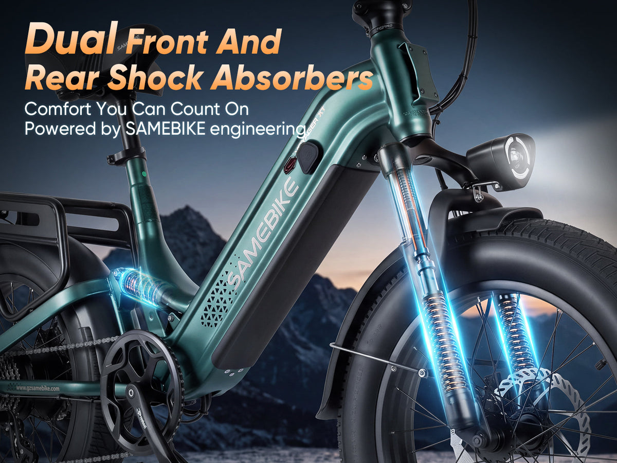 Samebike VOYAGER front fork and rear shock