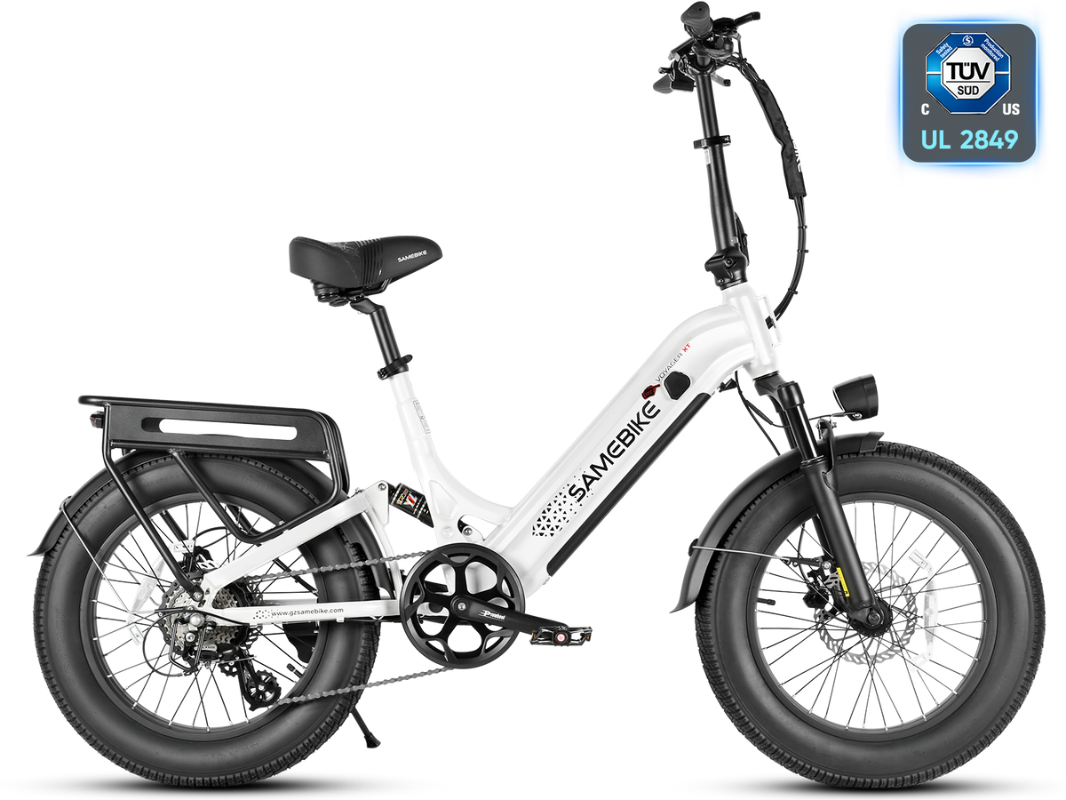 Samebike VOYAGER in White, side profile