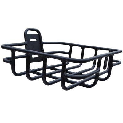 VTUVIA aluminum front basket, black, front view
