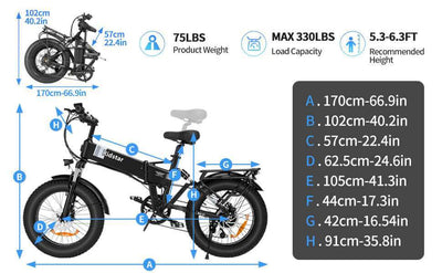 Ridstar® H20 1000W Electric Mountain Bike