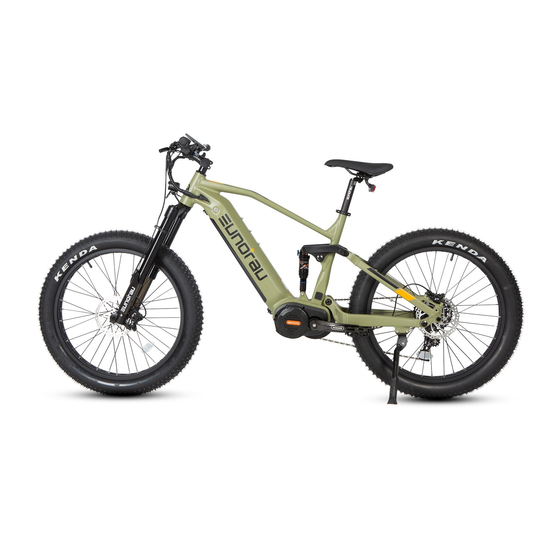 Eunorau SPECTER-S 3.0 Full-Suspension eMTB (Hunter X9) – Army Green – front three-quarter left view