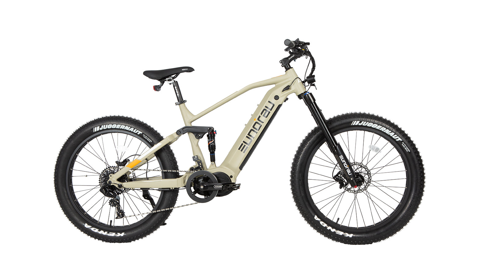 Eunorau SPECTER-S 3.0 Full-Suspension eMTB (Hunter X9) – Safari – front three-quarter right view