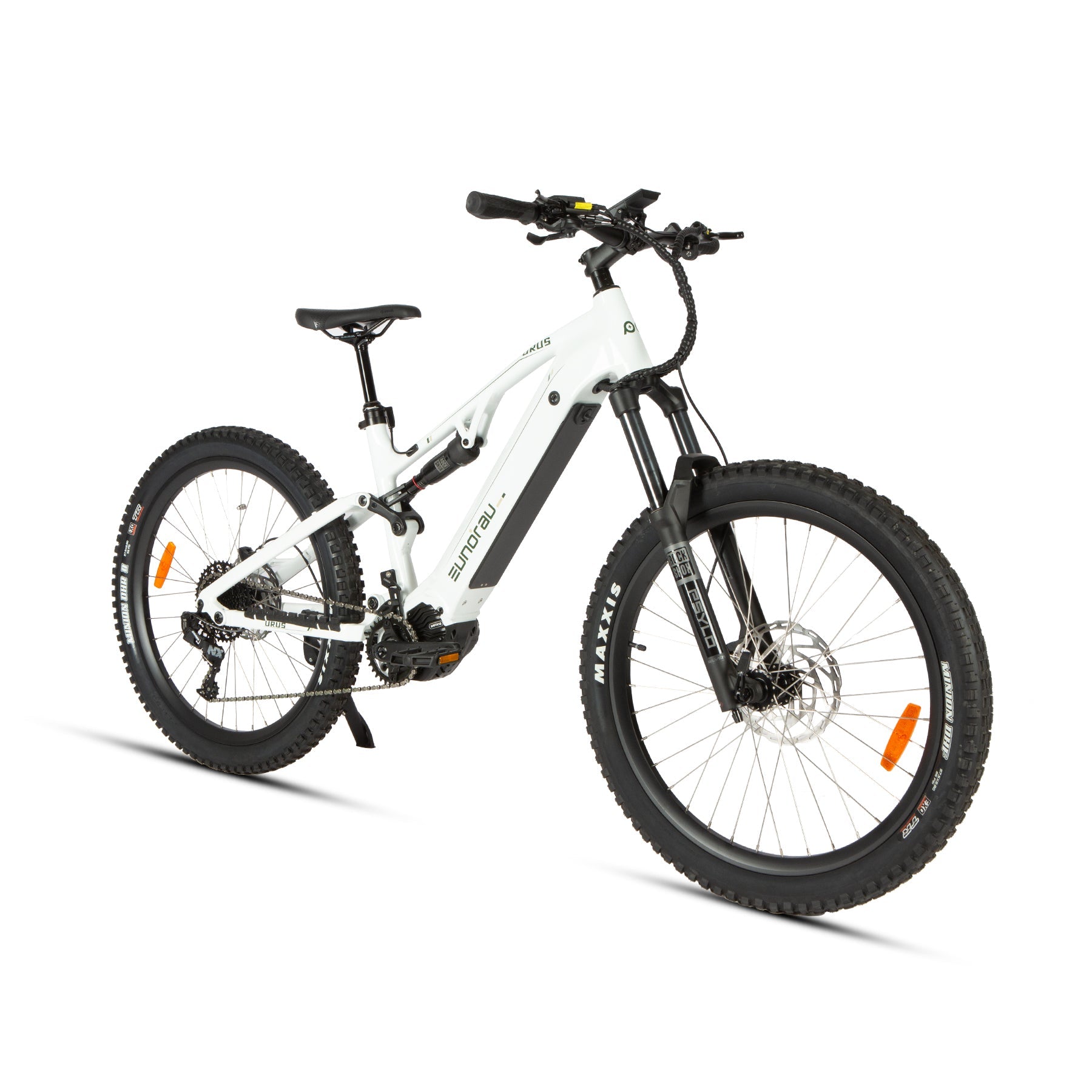 Eunorau URUS 2.0 Full-Suspension eMTB – Cloud White – left side view