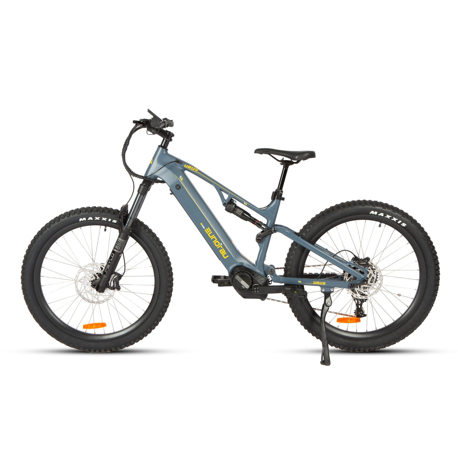 Eunorau URUS 2.0 Full-Suspension eMTB – Navy – front three-quarter left view