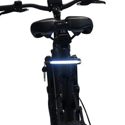VTUVIA rear light under a saddle, lit white