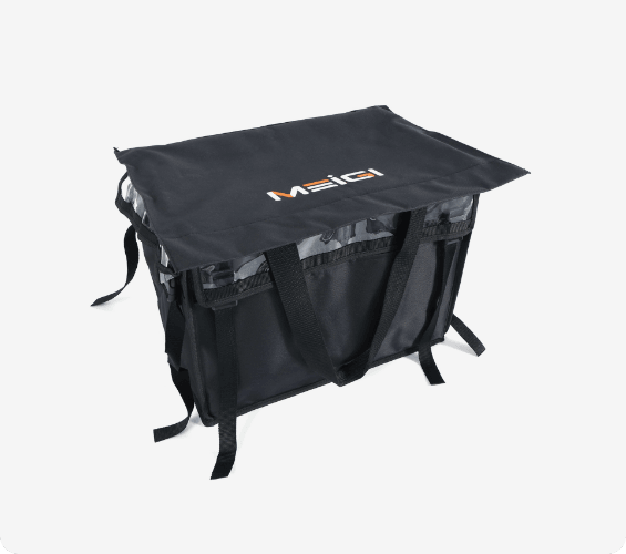 DWMEIGI waterproof bag with its lid closed, showing the MEIGI logo