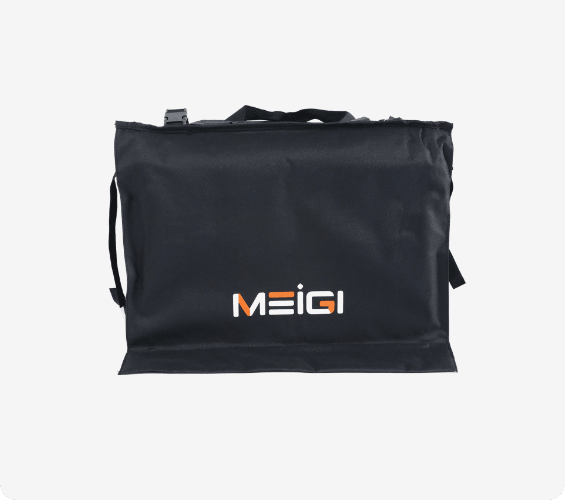 DWMEIGI waterproof bag, side view with the MEIGI logo